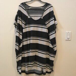Free People FP Movement City Vibes striped tee, size L